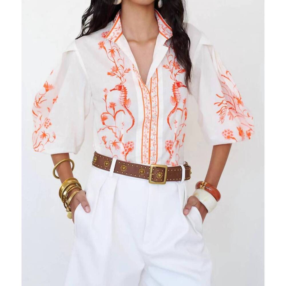 NEW BANJANAN tilly long sleeve top in tidepool blush